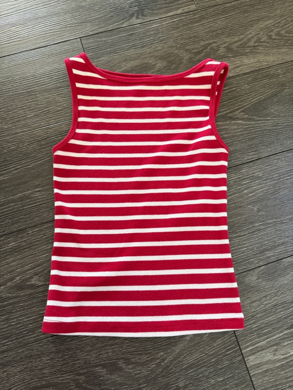 wild fable Red & White Striped Ribbed Tank Top